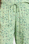 Zivame Floral Vines Woven Pyjama Set - Arcadian Green — thumbnail 6